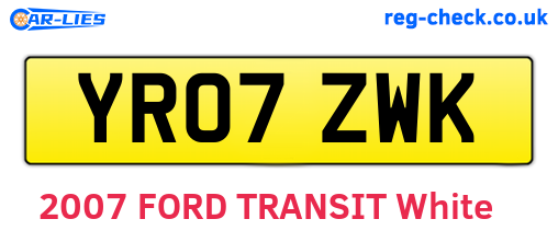 YR07ZWK are the vehicle registration plates.