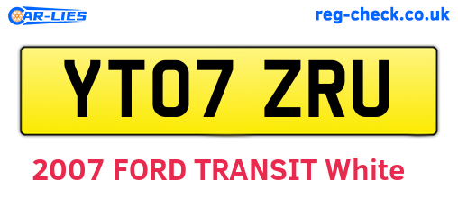 YT07ZRU are the vehicle registration plates.