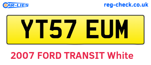 YT57EUM are the vehicle registration plates.