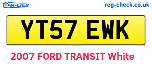 YT57EWK are the vehicle registration plates.