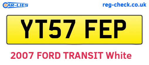 YT57FEP are the vehicle registration plates.