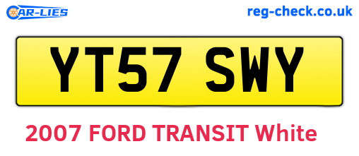 YT57SWY are the vehicle registration plates.