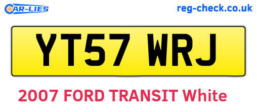 YT57WRJ are the vehicle registration plates.