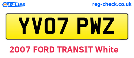 YV07PWZ are the vehicle registration plates.