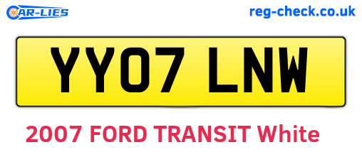 YY07LNW are the vehicle registration plates.