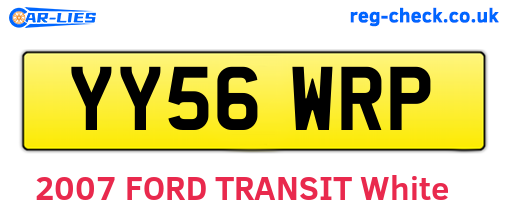 YY56WRP are the vehicle registration plates.