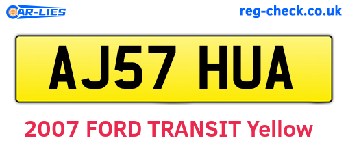 AJ57HUA are the vehicle registration plates.