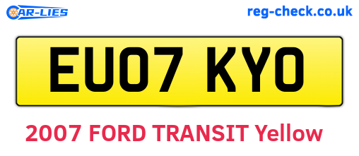 EU07KYO are the vehicle registration plates.
