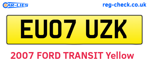 EU07UZK are the vehicle registration plates.