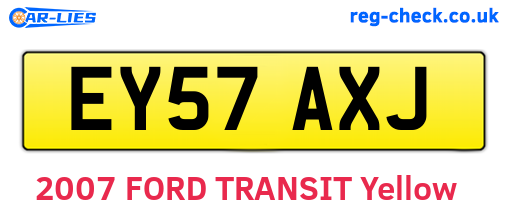 EY57AXJ are the vehicle registration plates.