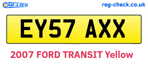 EY57AXX are the vehicle registration plates.