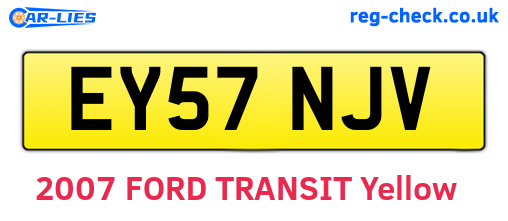 EY57NJV are the vehicle registration plates.
