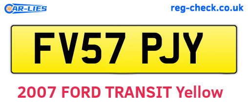 FV57PJY are the vehicle registration plates.