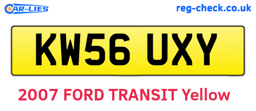 KW56UXY are the vehicle registration plates.