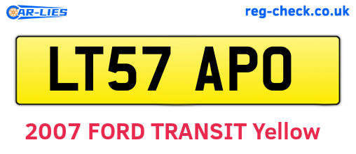 LT57APO are the vehicle registration plates.