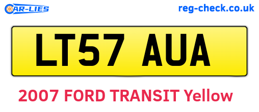 LT57AUA are the vehicle registration plates.