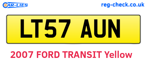 LT57AUN are the vehicle registration plates.