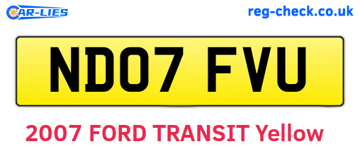 ND07FVU are the vehicle registration plates.