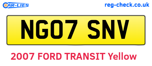 NG07SNV are the vehicle registration plates.