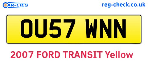 OU57WNN are the vehicle registration plates.