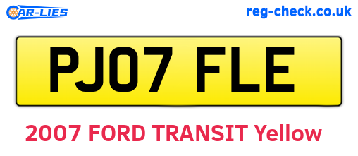PJ07FLE are the vehicle registration plates.