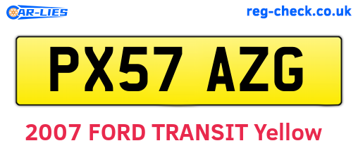 PX57AZG are the vehicle registration plates.