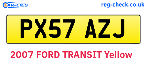 PX57AZJ are the vehicle registration plates.