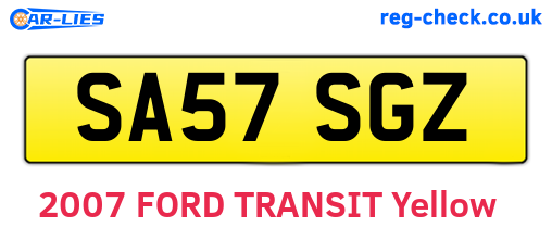 SA57SGZ are the vehicle registration plates.