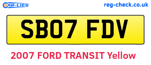 SB07FDV are the vehicle registration plates.
