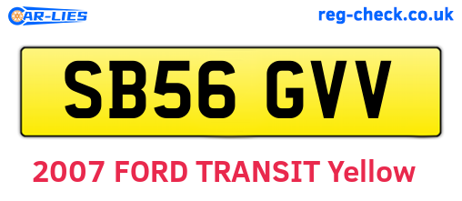 SB56GVV are the vehicle registration plates.