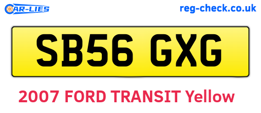 SB56GXG are the vehicle registration plates.