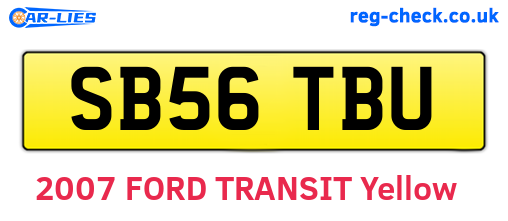 SB56TBU are the vehicle registration plates.
