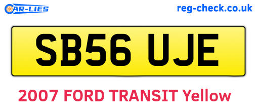 SB56UJE are the vehicle registration plates.