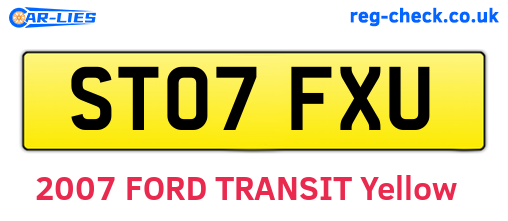 ST07FXU are the vehicle registration plates.