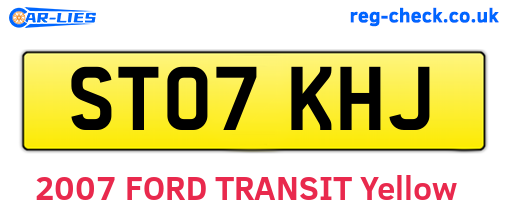 ST07KHJ are the vehicle registration plates.