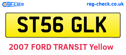 ST56GLK are the vehicle registration plates.