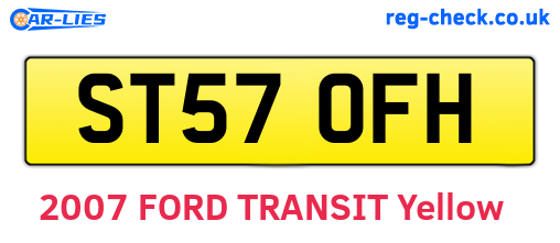 ST57OFH are the vehicle registration plates.