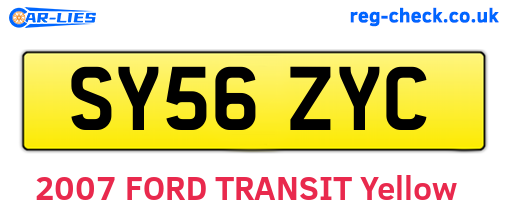 SY56ZYC are the vehicle registration plates.