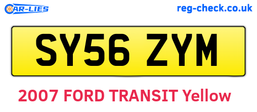 SY56ZYM are the vehicle registration plates.