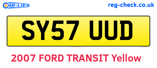 SY57UUD are the vehicle registration plates.