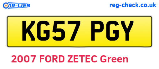 KG57PGY are the vehicle registration plates.
