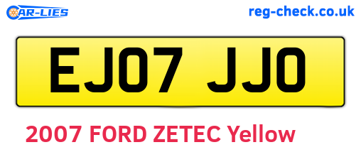 EJ07JJO are the vehicle registration plates.