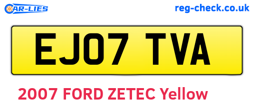EJ07TVA are the vehicle registration plates.