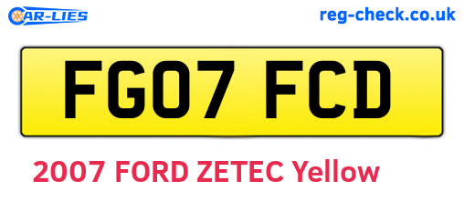 FG07FCD are the vehicle registration plates.