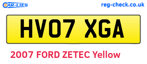 HV07XGA are the vehicle registration plates.