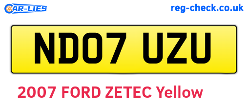 ND07UZU are the vehicle registration plates.