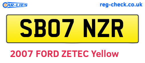 SB07NZR are the vehicle registration plates.