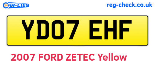 YD07EHF are the vehicle registration plates.