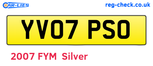YV07PSO are the vehicle registration plates.