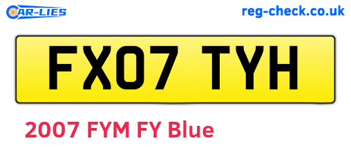 FX07TYH are the vehicle registration plates.